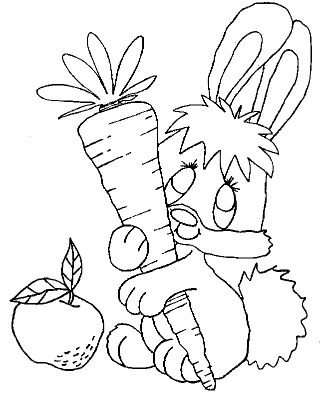 Conejo Con Zanahoria Dibujos Para Colorear