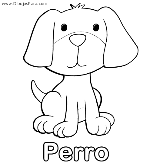 Dibujo De Perro Para Aprender A Escribir Y Colorear Dibujos Para