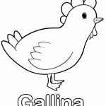 Dibujo de Gallina con nombre | Dibujos de Gallinas para Pintar | Dibujos  para Colorear