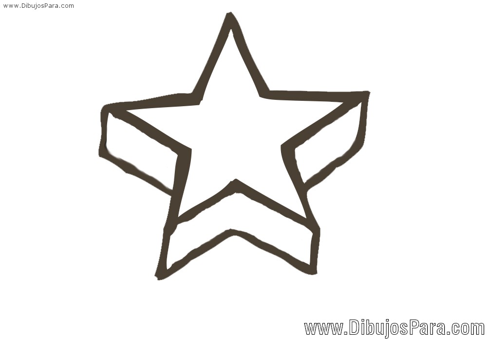Dibujo de Estrella en perspectiva | para Pintar | Dibujos para Colorear