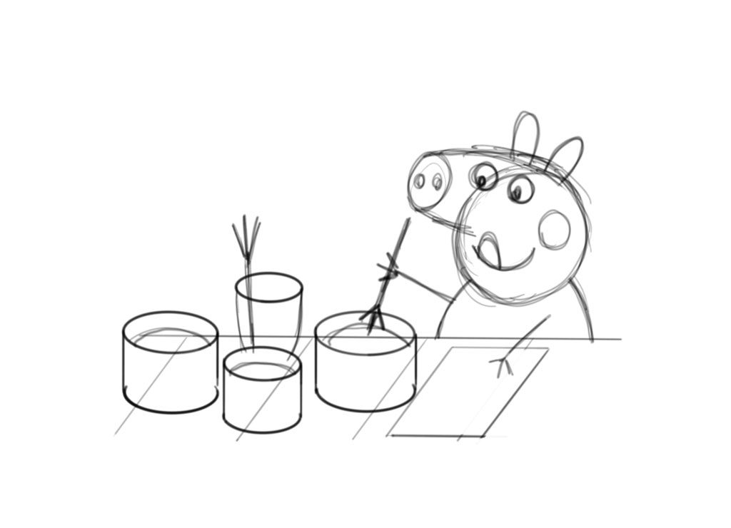 Peppa Pig fácil para Colorear